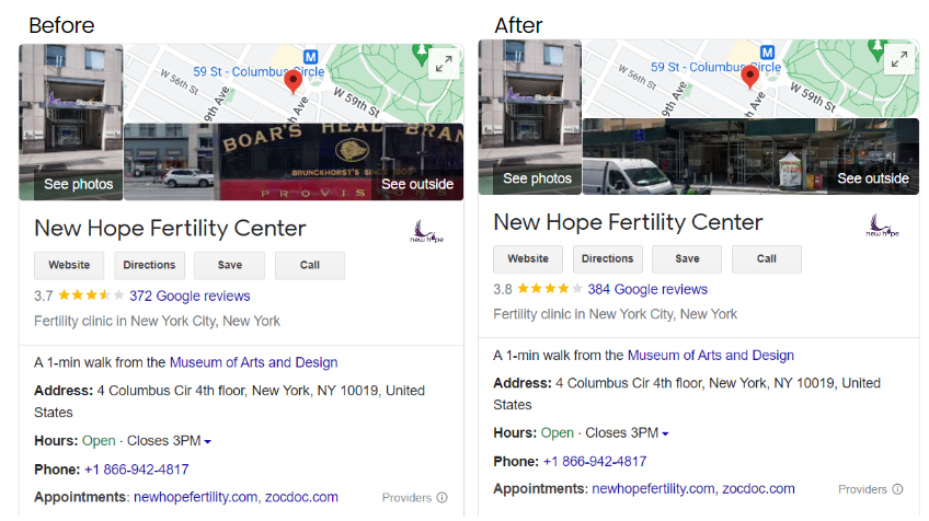 New Hope Fertility Center Before and After